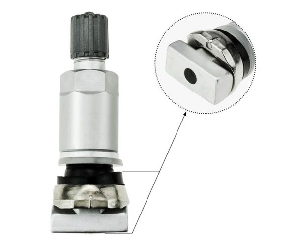 Schrader 20049 TPMS Service Kit Adjustable Angle Valve Replacement Valve Stem Aluminum Clamp-In for Mercedes, Corvette, Ram